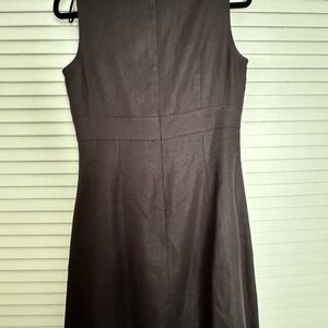 Talbots Classic Black Linen Sleeveless Midi Dress